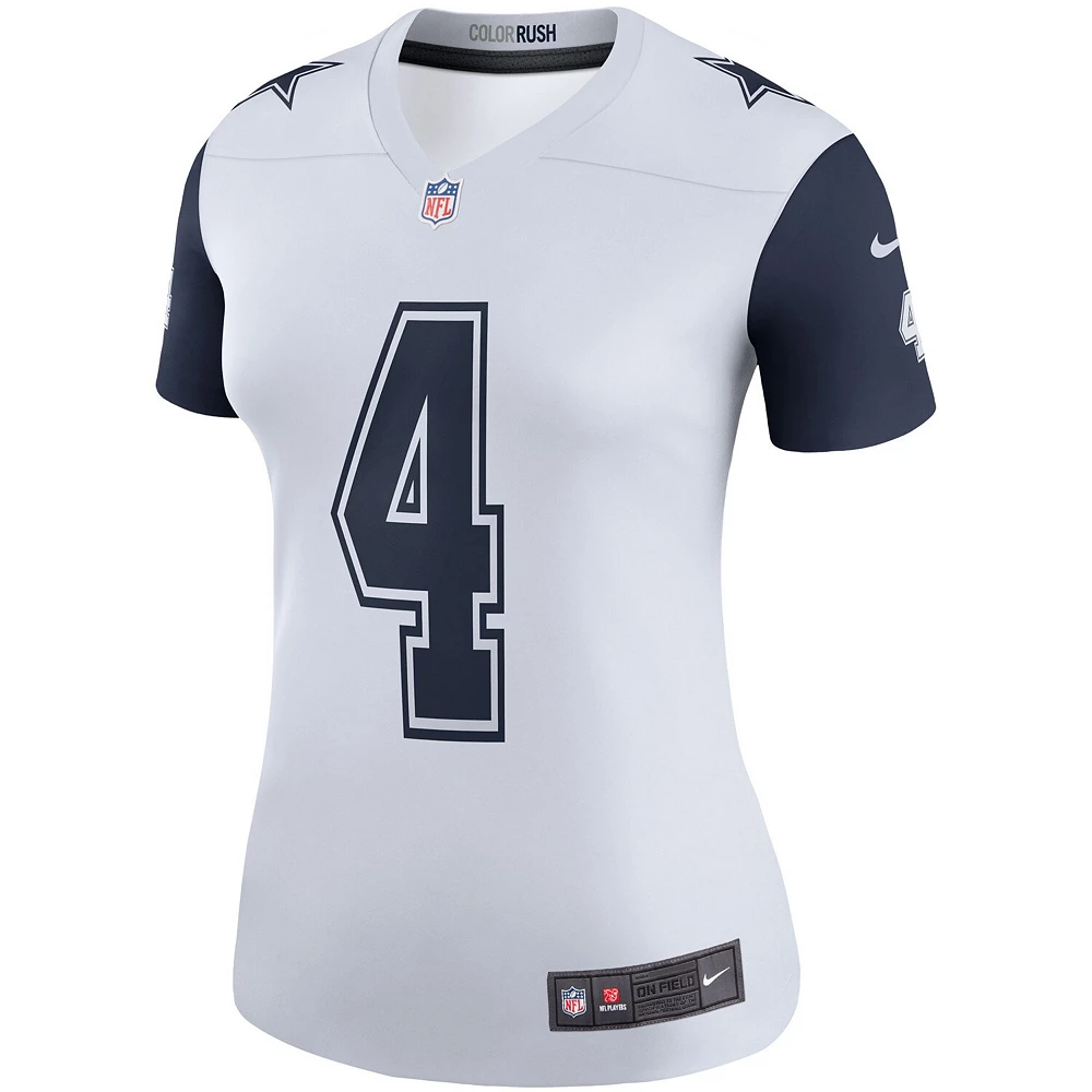 Women's Nike Dak Prescott White Dallas Cowboys Color Rush Legend Player Jersey 3 Women's Nike Dak Prescott White Dallas Cowboys Color Rush Legend Player Jersey - Image 3