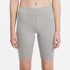 Women's Nike Sportswear Essential Bike Shorts -Nike Clothing store 4861658 Dark Gray Heather