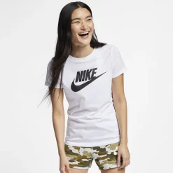 Women's Nike Sportswear Essential Tee -Nike Clothing store 4861691 White Black