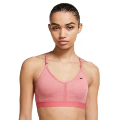 Nike Dri-FIT Indy Light Support Padded V-Neck Sports Bra -Nike Clothing store 4889038 Archaeo Pink Heather