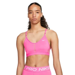 Nike Dri-FIT Indy Light Support Padded V-Neck Sports Bra -Nike Clothing store 4889038 Pinksicle
