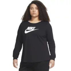 Plus Size Nike Sportswear Essential Tee -Nike Clothing store 4898562 Black