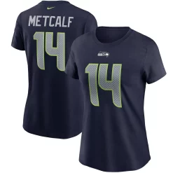 Women's Nike DK Metcalf College Navy Seattle Seahawks Name & Number T-Shirt