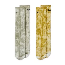 Women's Nike Everyday Plus Cushioned Tie-Dye Crew Socks 2-Pack -Nike Clothing store 4924215 Olive