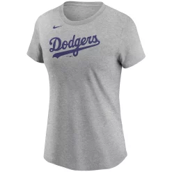 Women's Nike Mookie Betts Heathered Gray Los Angeles Dodgers Name & Number T-Shirt 5 Women's Nike Mookie Betts Heathered Gray Los Angeles Dodgers Name & Number T-Shirt -Nike Clothing store 4949045 ALT2