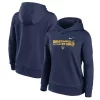 Women's Nike Navy Milwaukee Brewers Club Angle Performance Pullover Hoodie