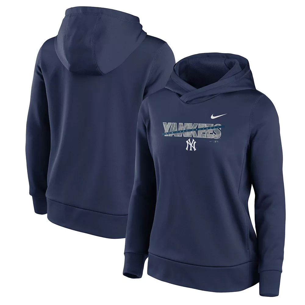 Women's Nike Navy New York Yankees Club Angle Performance Pullover Hoodie 2 Women's Nike Navy New York Yankees Club Angle Performance Pullover Hoodie - Image 2