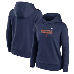 Women's Nike Navy Detroit Tigers Club Angle Performance Pullover Hoodie