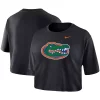 Women's Nike Black Florida Gators Cropped Performance T-Shirt