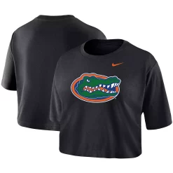 Women's Nike Black Florida Gators Cropped Performance T-Shirt
