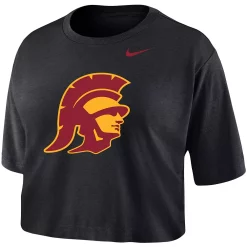 Women's Nike Black USC Trojans Cropped Performance T-Shirt -Nike Clothing store 4983165 ALT2