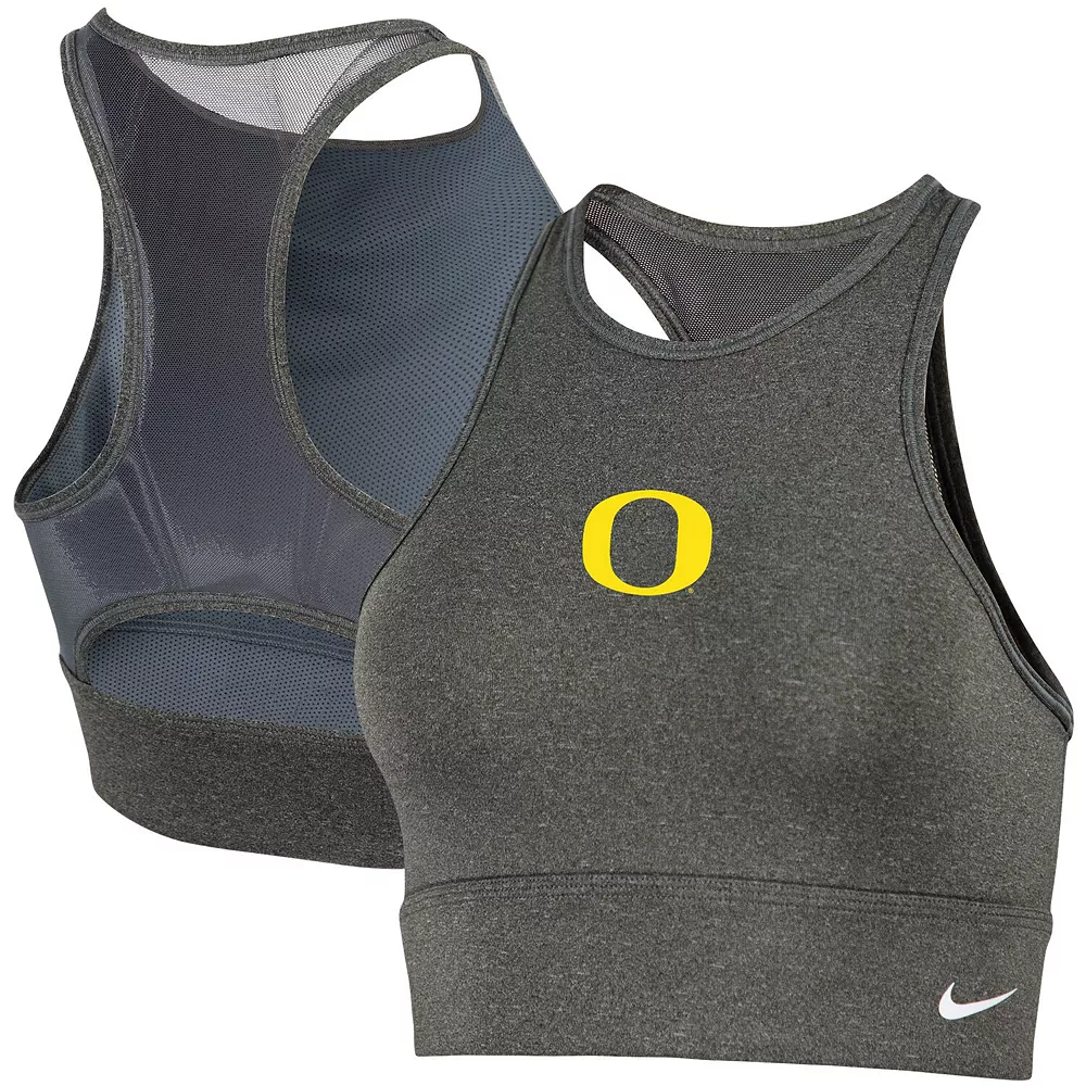 Women's Nike Heathered Gray Oregon Ducks Everything Performance Sports Bra 1 Women's Nike Heathered Gray Oregon Ducks Everything Performance Sports Bra