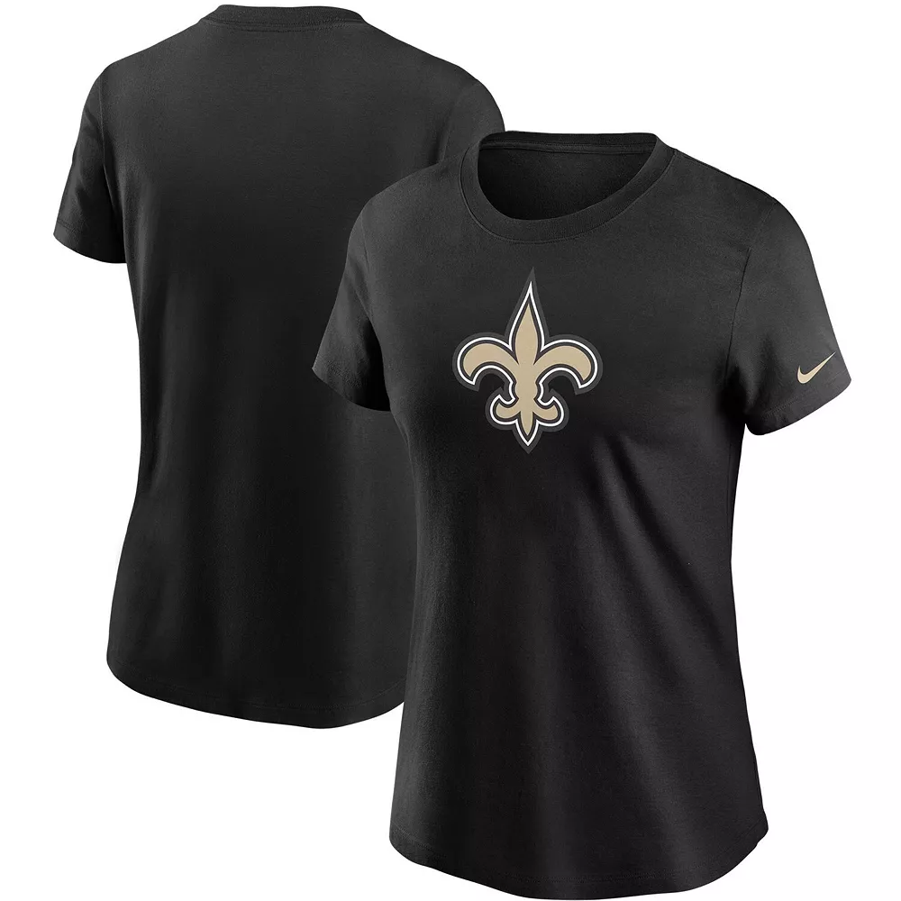 Women's Nike Black New Orleans Saints Logo Essential T-Shirt 1 Women's Nike Black New Orleans Saints Logo Essential T-Shirt
