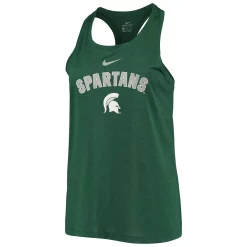 Women's Nike Green Michigan State Spartans Arch & Logo Classic Performance Tank Top -Nike Clothing store 4985048 ALT2