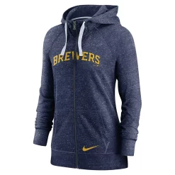 Women's Nike Heathered Navy Milwaukee Brewers Wordmark Gym Vintage Raglan Full-Zip Hoodie 5 Women's Nike Heathered Navy Milwaukee Brewers Wordmark Gym Vintage Raglan Full-Zip Hoodie -Nike Clothing store 4985141 ALT2