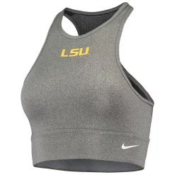 Women's Nike Heathered Charcoal LSU Tigers Everything Performance Sports Bra -Nike Clothing store 4985560 ALT2
