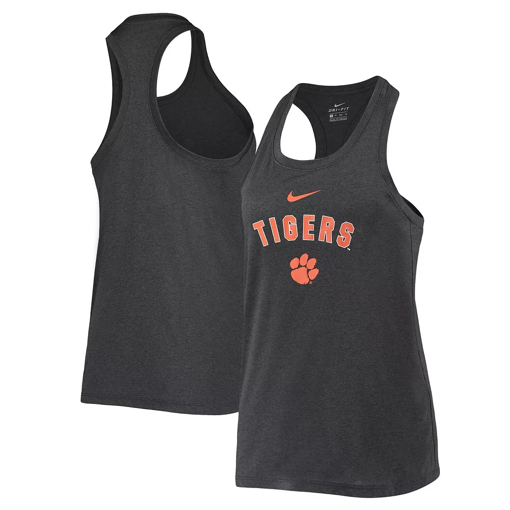 Women's Nike Anthracite Clemson Tigers Arch & Logo Classic Performance Tank Top 1 Women's Nike Anthracite Clemson Tigers Arch & Logo Classic Performance Tank Top