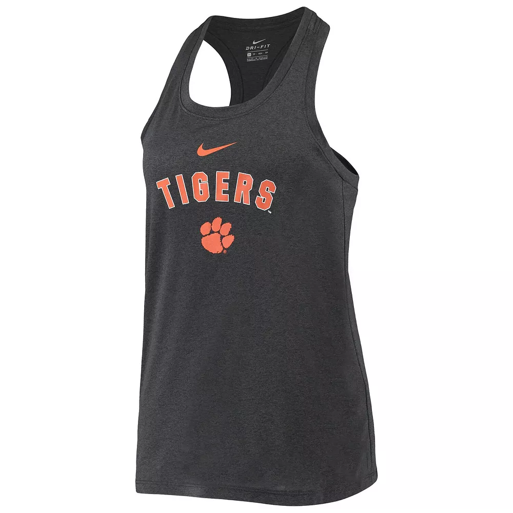 Women's Nike Anthracite Clemson Tigers Arch & Logo Classic Performance Tank Top 3 Women's Nike Anthracite Clemson Tigers Arch & Logo Classic Performance Tank Top - Image 3