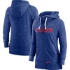 Women's Nike Heathered Royal Chicago Cubs Wordmark Gym Vintage Raglan Full-Zip Hoodie