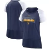 Women's Nike Navy Milwaukee Brewers Team Colors Fashion Performance Tri-Blend Raglan T-Shirt