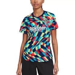 Women's Nike Blue/Red Barcelona 2021/22 Pre-Match Performance Top