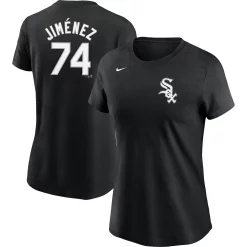Women's Nike Eloy Jimenez Black Chicago White Sox Name & Number T-Shirt