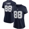 Women's Nike CeeDee Lamb Navy Dallas Cowboys Name & Number T-Shirt