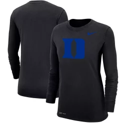 Women's Nike Black Duke Blue Devils Logo Performance Long Sleeve T-Shirt