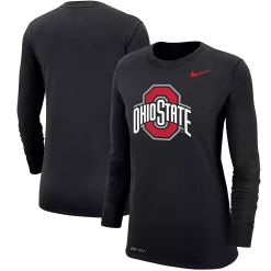 Women's Nike Black Ohio State Buckeyes Logo Performance Long Sleeve T-Shirt