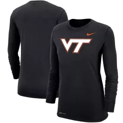 Women's Nike Black Virginia Tech Hokies Logo Performance Long Sleeve T-Shirt