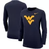 Women's Nike Navy West Virginia Mountaineers Logo Performance Long Sleeve T-Shirt