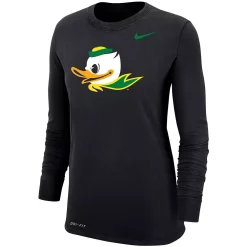 Women's Nike Black Oregon Ducks Logo Performance Long Sleeve T-Shirt -Nike Clothing store 5038436 ALT2