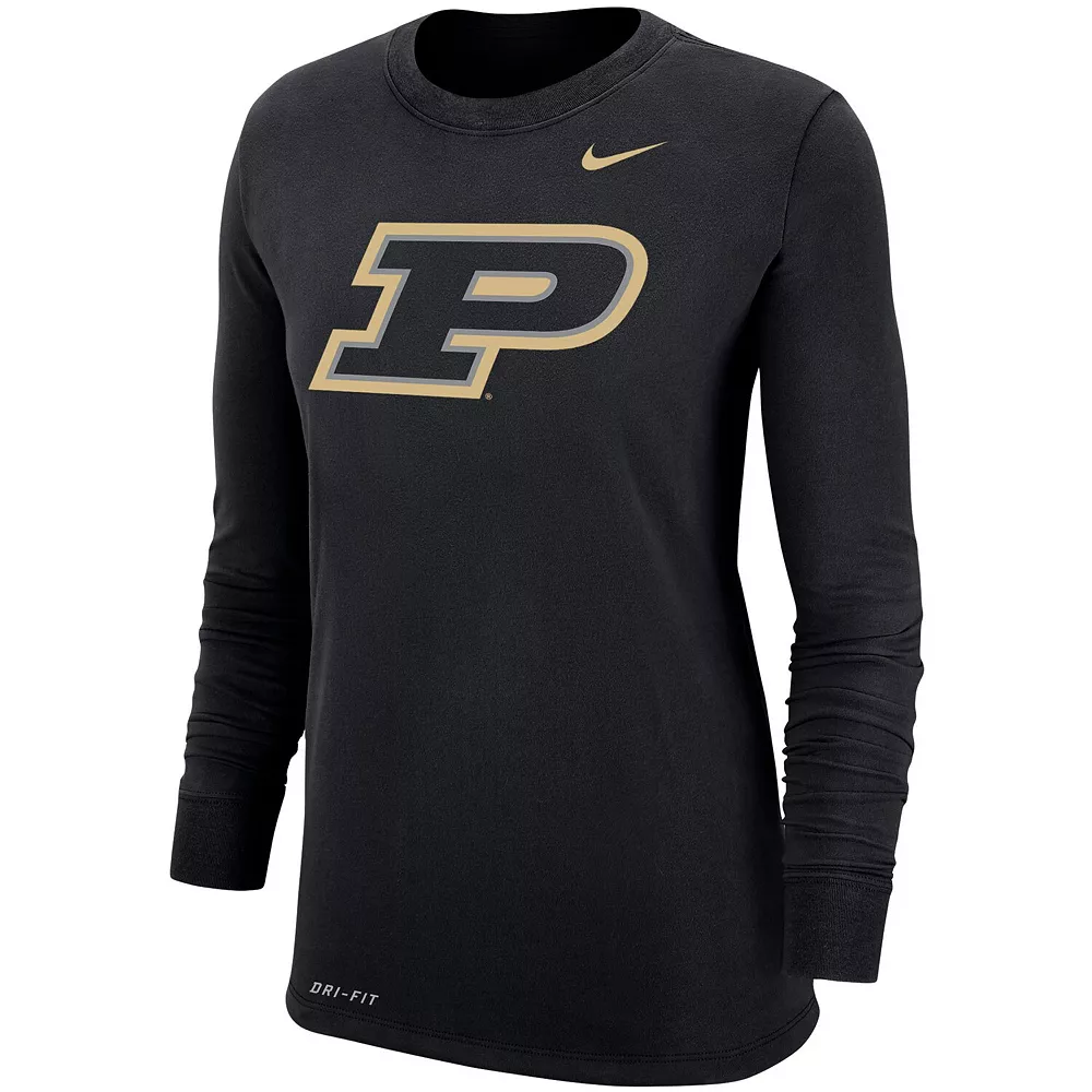 Women's Nike Black Purdue Boilermakers Logo Performance Long Sleeve T-Shirt 3 Women's Nike Black Purdue Boilermakers Logo Performance Long Sleeve T-Shirt - Image 3