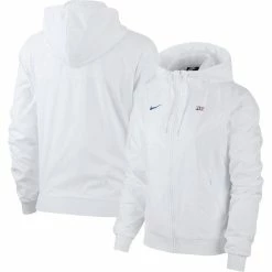 Women's Nike White Paris Saint-Germain Logo Windrunner Raglan Full-Zip Hoodie