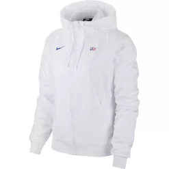 Women's Nike White Paris Saint-Germain Logo Windrunner Raglan Full-Zip Hoodie -Nike Clothing store 5051002 ALT2