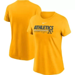 Women's Nike Gold Oakland Athletics Baseball T-Shirt