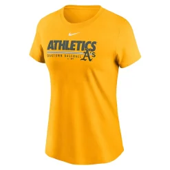 Women's Nike Gold Oakland Athletics Baseball T-Shirt 5 Women's Nike Gold Oakland Athletics Baseball T-Shirt -Nike Clothing store 5112874 ALT2