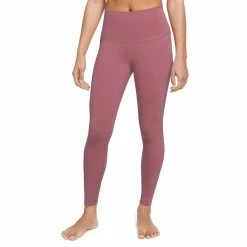 Women's Nike Yoga Dri-FIT High-Waisted 7/8 Leggings -Nike Clothing store 5159678 Desert Berry