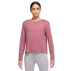Women's Nike Yoga Dri-FIT Long-Sleeve Top -Nike Clothing store 5160205 Desert Berry