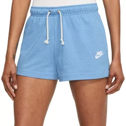 Women's Nike Sportswear Gym Vintage Shorts -Nike Clothing store 5165017 University Blue White