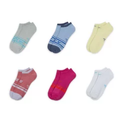 Women's Nike Everyday Lightweight Training No-Show Socks 6-Pack -Nike Clothing store 5192492 Rainbow