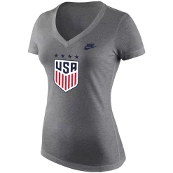 Women's Nike Heathered Gray USWNT Tri-Blend V-Neck Performance T-Shirt 5 Women's Nike Heathered Gray USWNT Tri-Blend V-Neck Performance T-Shirt -Nike Clothing store 5219122 ALT2