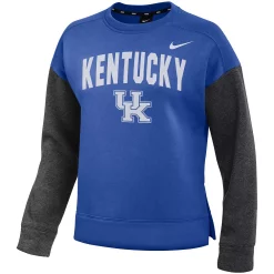 Women's Nike Royal/Charcoal Kentucky Wildcats Campus Dolman Pullover Sweatshirt -Nike Clothing store 5248689 ALT2