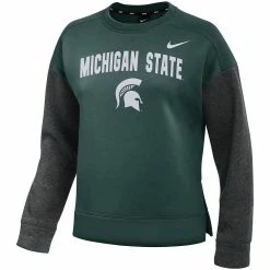 Women's Nike Green/Charcoal Michigan State Spartans Campus Dolman Pullover Sweatshirt 6 Women's Nike Green/Charcoal Michigan State Spartans Campus Dolman Pullover Sweatshirt -Nike Clothing store 5248694 ALT2
