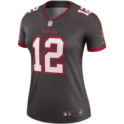 Women's Nike Tom Brady Pewter Tampa Bay Buccaneers Alternate Legend Jersey -Nike Clothing store 5248736 ALT2