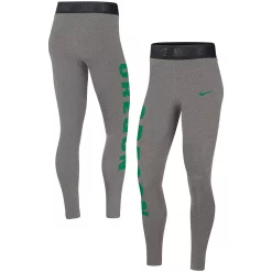 Women's Nike Heathered Gray Oregon Ducks High-Waisted Leggings