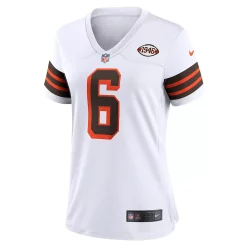 Women's Nike Baker Mayfield White Cleveland Browns 1946 Collection Alternate Game Jersey 5 Women's Nike Baker Mayfield White Cleveland Browns 1946 Collection Alternate Game Jersey -Nike Clothing store 5250972 ALT2