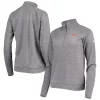 Women's Nike Gray Texas Longhorns Pacer Raglan Space Dye Performance Quarter-Zip Jacket
