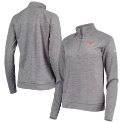 Women's Nike Gray Texas Longhorns Pacer Raglan Space Dye Performance Quarter-Zip Jacket