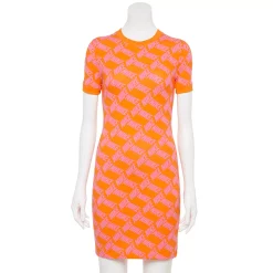 Women's Nike Sportswear Essential Printed Bodycon Dress -Nike Clothing store 5267094 Safety Orange